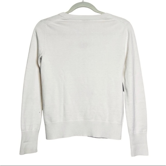 Adorable Kate Spade Sweater Cocktail Kiss Silk Blend Crewneck Chantilly White - Picture 5 of 9